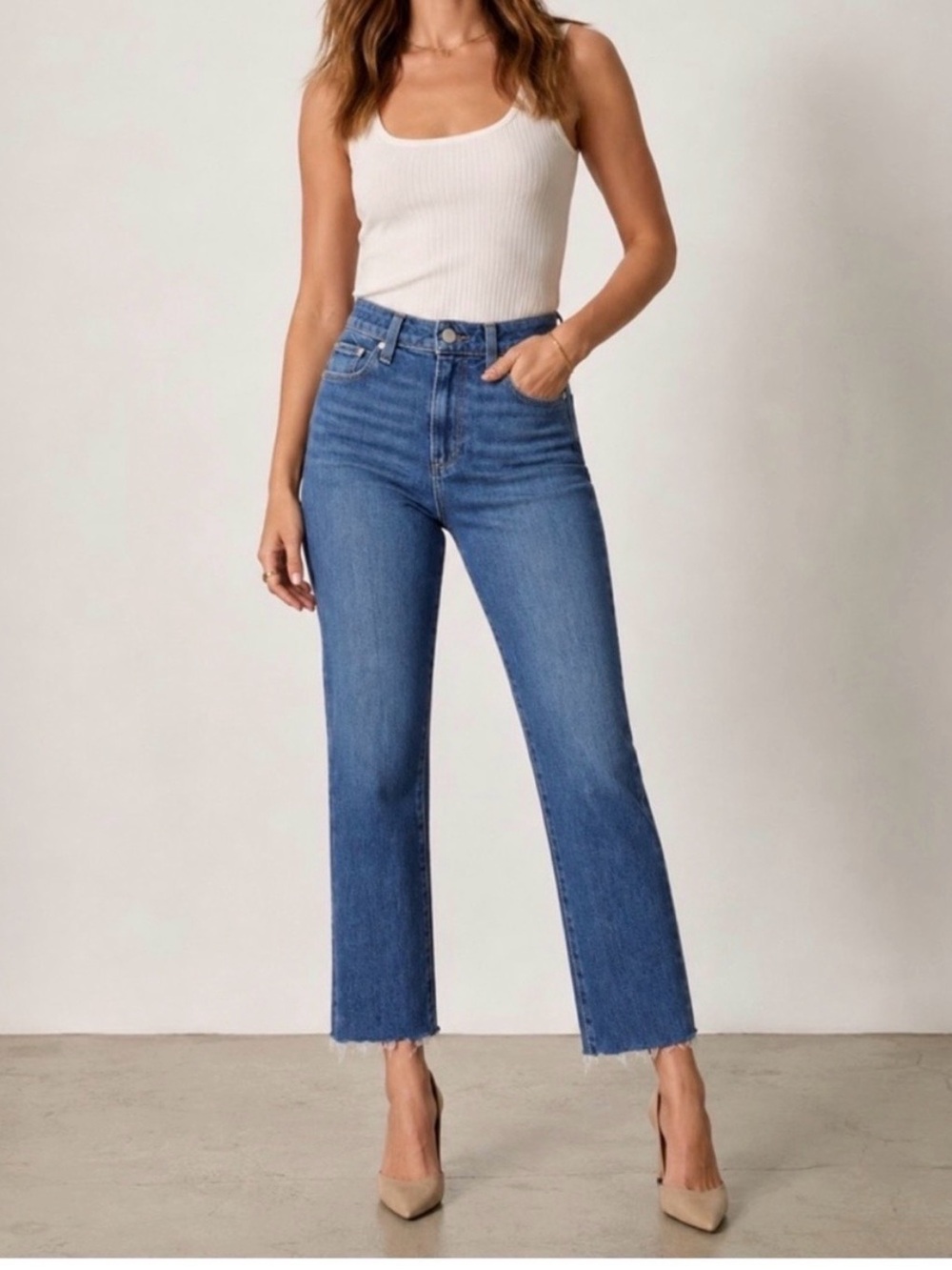 NWT PAIGE Hoxton Slim Crop denim size 30